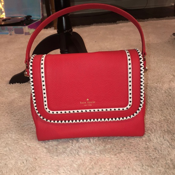 USED Kate Spade Satchel bag- red - Picture 2 of 6